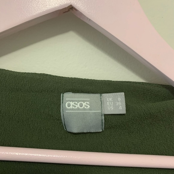 ASOS dark green wrap style top - Picture 2 of 3